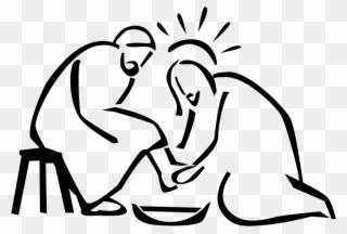 Maundy Thursday Clipart Black And White - Washing Of Feet Logo - Png Download