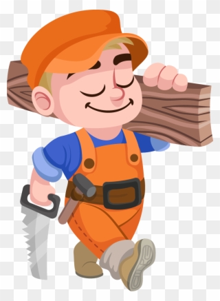 Vector Royalty Free Carpenter Clipart Contractor - Carpenter Clipart - Png Download