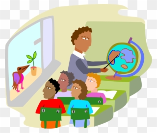 Teaching Vector Child Classroom - Children In Classroom Cartoon Clipart