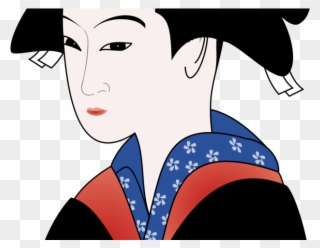 Kimono Clipart Clip Art - Japanese Woman In Kimono Drawing - Png Download