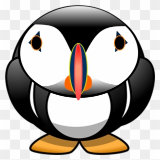 Puffins - Cute Cartoon Drawing Colorful Clipart