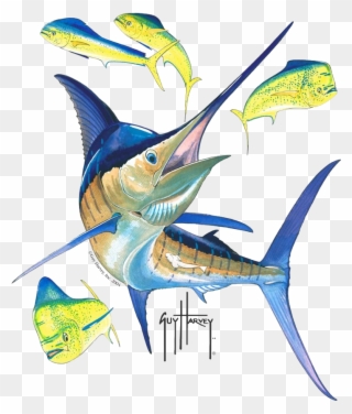 Blue Marlin - Guy Harvey Logo Marlin Clipart