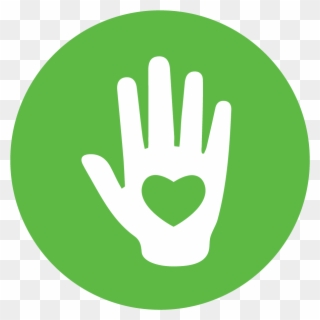 Hand With Heart - Spring Boot Flat Icon Clipart