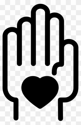 Hand With A Heart Comments - Outline Hand Svg Clipart