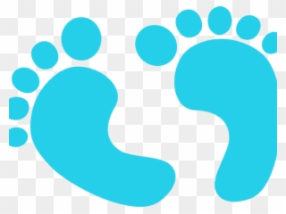 Footprints Clipart Baby Boy - Cartoon Blue Baby Bottle - Png Download