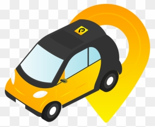On-demand Taxi Booking App Allows Riders To Book Ride - City Car Clipart
