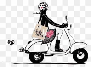 Scooter Clipart Vespa - Dessin Humour Scooter - Png Download