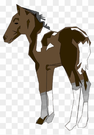 Shading Horse Detailed Art Standing Animal With - Pony Clip Art - Png Download