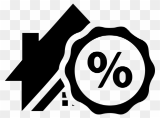 Percentage Symbol On A House For Real Estate Business - Real Estate Agent Icon Png Clipart