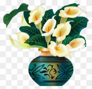 1024 X 737 6 - Flower In Vase Illustration Png Clipart