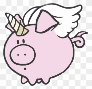 Cerdicorn Piggy Pig Unicorn Sticker - Mr Puterful Frases Para Dejar Mal Clipart