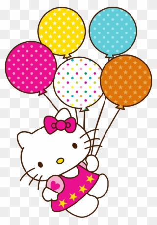 Hello Kitty Happy Birthday Balloons Clipart