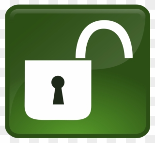 Free Green Lock Cliparts - Open Lock Closed Lock - Png Download