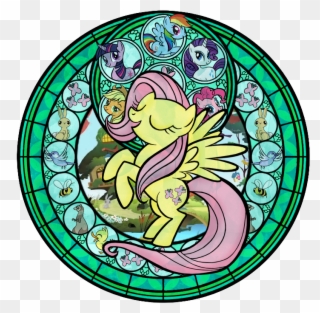 Fluttershy Rainbow Dash Rarity Twilight Sparkle Pinkie - Kingdom Hearts Stained Glass Snow White Clipart