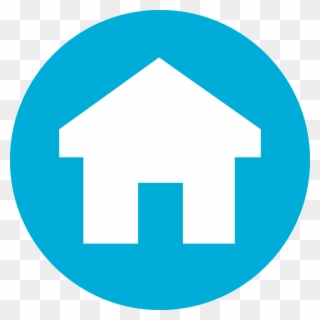 Hfh Icon House Bluecircle - Youtube Round Icon Blue Clipart