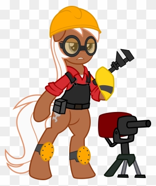 Engineering Clipart Hardhats - Team Fortress 2 Engineer Pony - Png Download