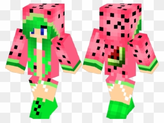 Watermelon Clipart Skin - Minecraft Skin Girl - Png Download
