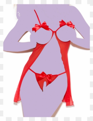 Spicy Holiday Mesh Open Cup Babydoll - Illustration Clipart