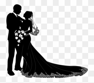 Silhouettewedding - - 0 - Marriage Vector - Bride And Groom Silhouette Vector Free Clipart