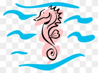 Vector Illustration Of Pink Hippocampus Genus Seahorse - Sea Horse Clip Art - Png Download