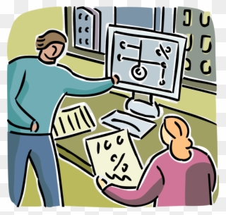 Vector Illustration Of Business Colleagues Agree On Clipart