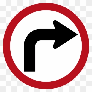 File - Trafficsignturnright - Left Turn Sign Yellow Clipart