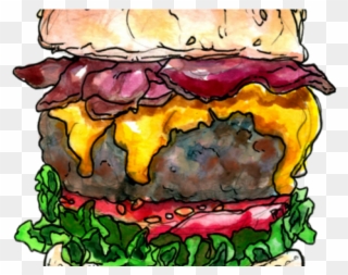 Burger Clipart Bacon Burger - Bacon Cheeseburger Drawings - Png Download
