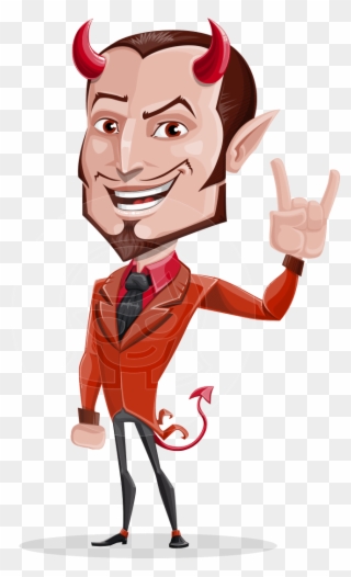 Devil With Horns Cartoon Vector Character Aka Stanley - Stylish Devil Clipart