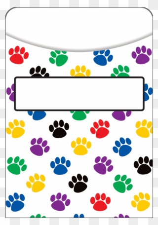 Paw Print Library Pockets - Paw Prints Clipart