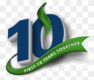 First 10 Years Together - 10 Anniversary Logo Png Clipart