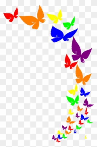 Free Png Rainbow Butterfly - Butterfly Border Clipart Png Transparent Png