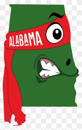 A Funny Outline Map Of Alabama - Alabama State Regions Clipart