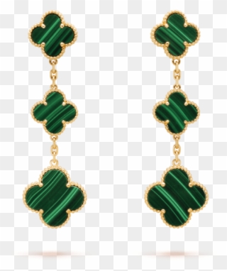 Magic Alhambra Earrings, 3 Motifs - Van Cleef And Arpels Earrings Green Clipart