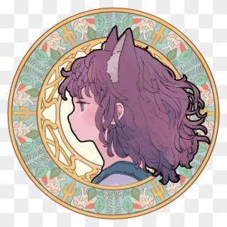 ボサふわねこ / Unkempt Cat Girl - Circle Clipart