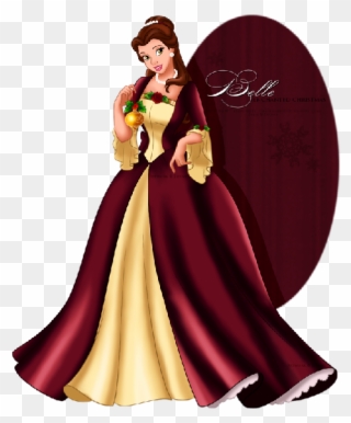 Princess Belle Cartoon Clipart Png Wonder Disney Princess - Beauty And The Beast Xmas Transparent Png