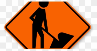 Construction Sign With Flags Clipart