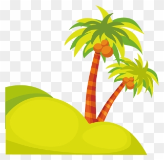 Coconut Tree Clip Art - Cartoon Palm Tree Background - Png Download
