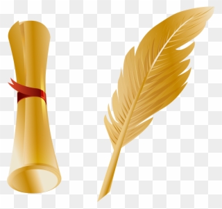 Paper Quill Pen Feather - Pen With Feather Png Clipart
