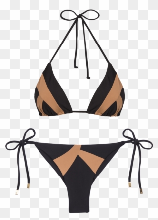 Black Wave Triangle Bikini - Bikini Clipart