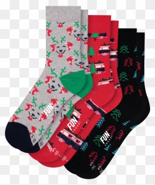 Fun Socks Boys And Girls Holiday Crew Socks - Sock Clipart