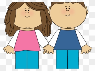 Brunette Clipart Sisters - Brother And Sister Png Transparent Png