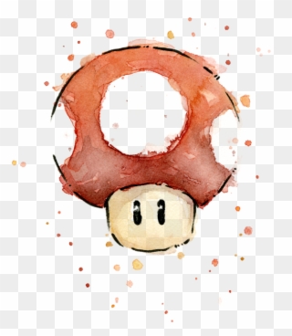 Bleed Area May Not Be Visible - Mario Watercolor Clipart