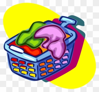 Vector Illustration Of Laundry Basket Hamper For Clean - Laundry Basket Clip Art - Png Download
