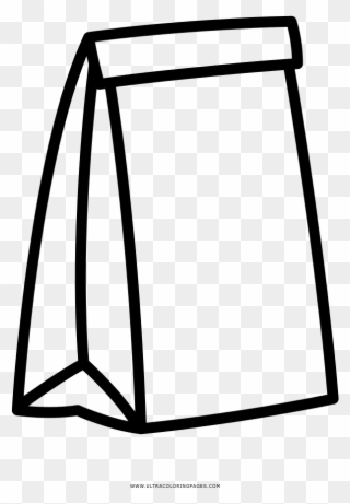 Paper Bag Coloring Page - Paper Bag Line Drawing Clipart