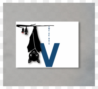 Vampire Bat, Alphabet, Alphabetimal, Letter, V, Card - Graphic Design Clipart