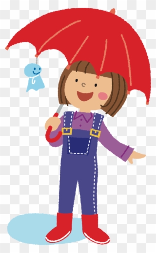 This Png File Is About Happy , Girl , Ghost , Shine - Cartoon With Umbrella Png Clipart