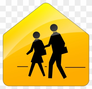 Yeild-sign - Two People Walking Road Sign Clipart