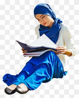 Teenager Woman Student Sitting Arab Ethnic Fashion - Sitting Clipart