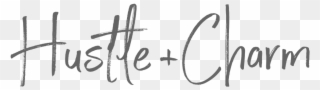 Hustle Charm Secondary Logo Black - Calligraphy Clipart