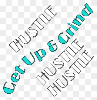 Hustle Sticker - Calligraphy Clipart
